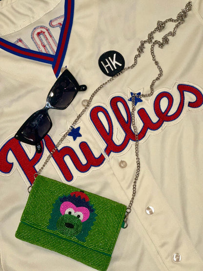 Philadelphia Mascot Beaded Clutch