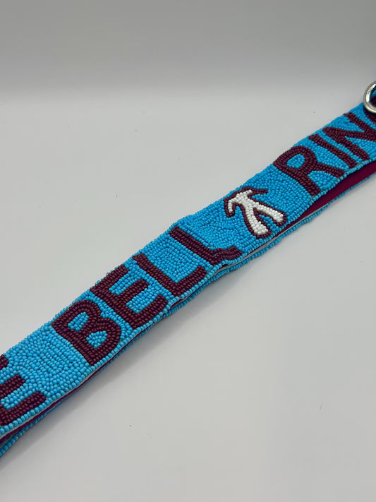 RING THE BELL Philadelphia Baseball Beaded Strap | Powder Blue & Burgundy