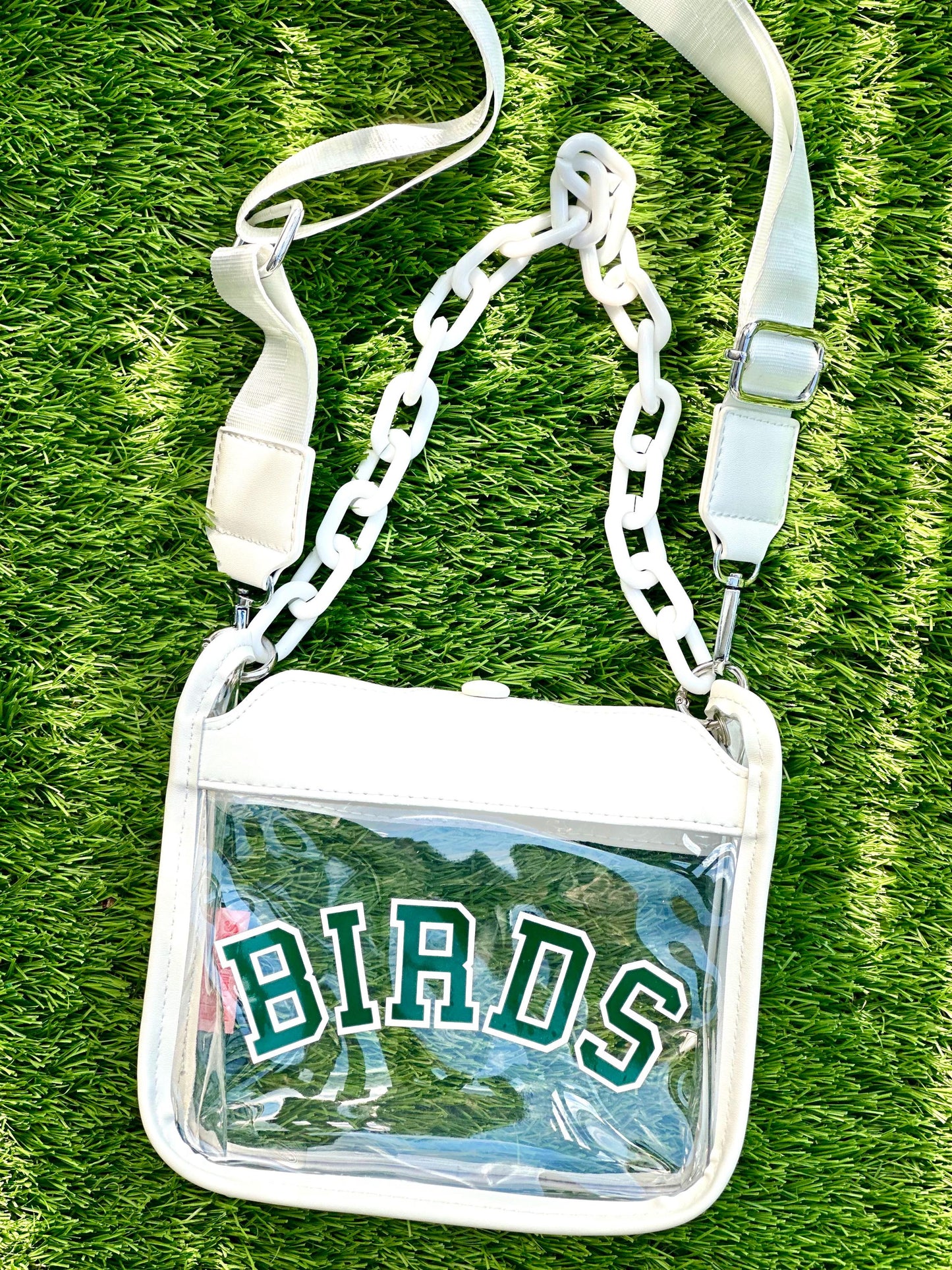 White Eagles Clear Crossbody Bag detail