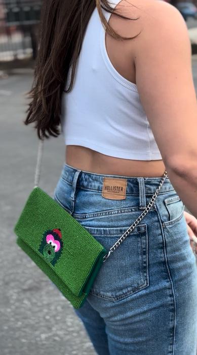 Philadelphia Mascot Oversized Beaded Clutch
