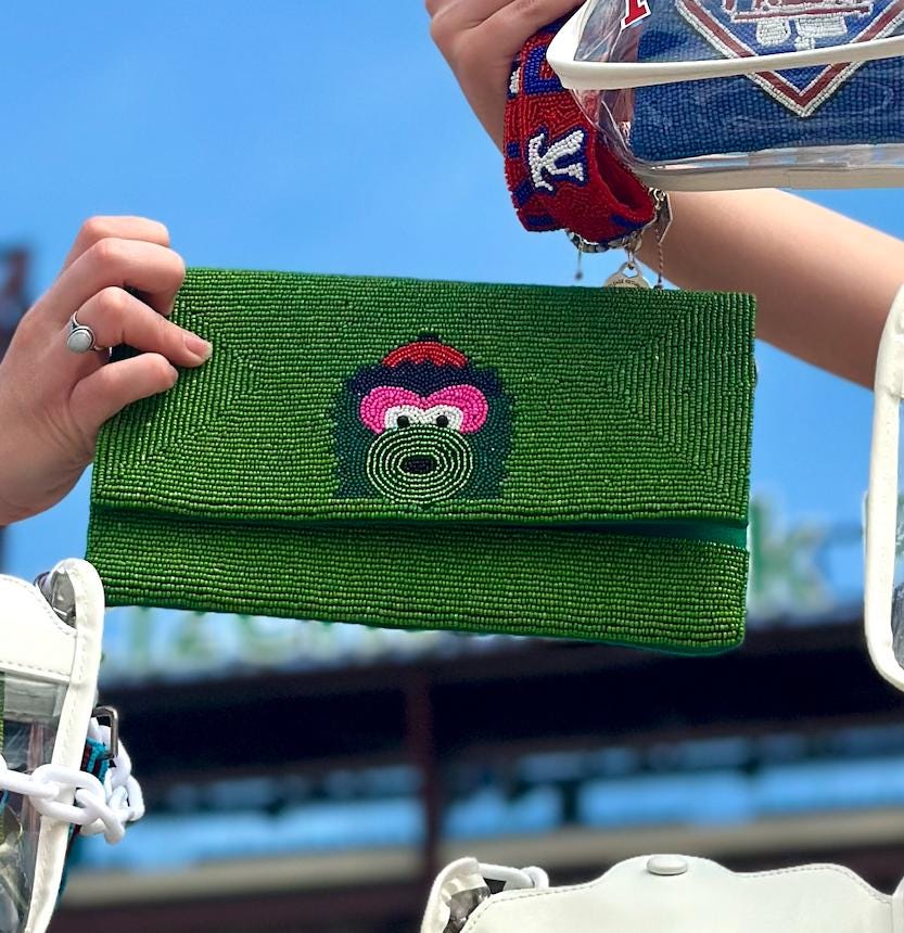Philadelphia Mascot Oversized Beaded Clutch