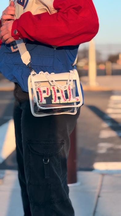 PHL Baseball Clear Crossbody Bag: Stadium Approved Game Day Purse