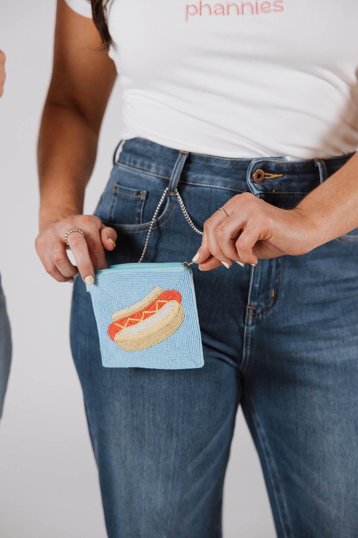 Hot Dog Beaded Coin Purse