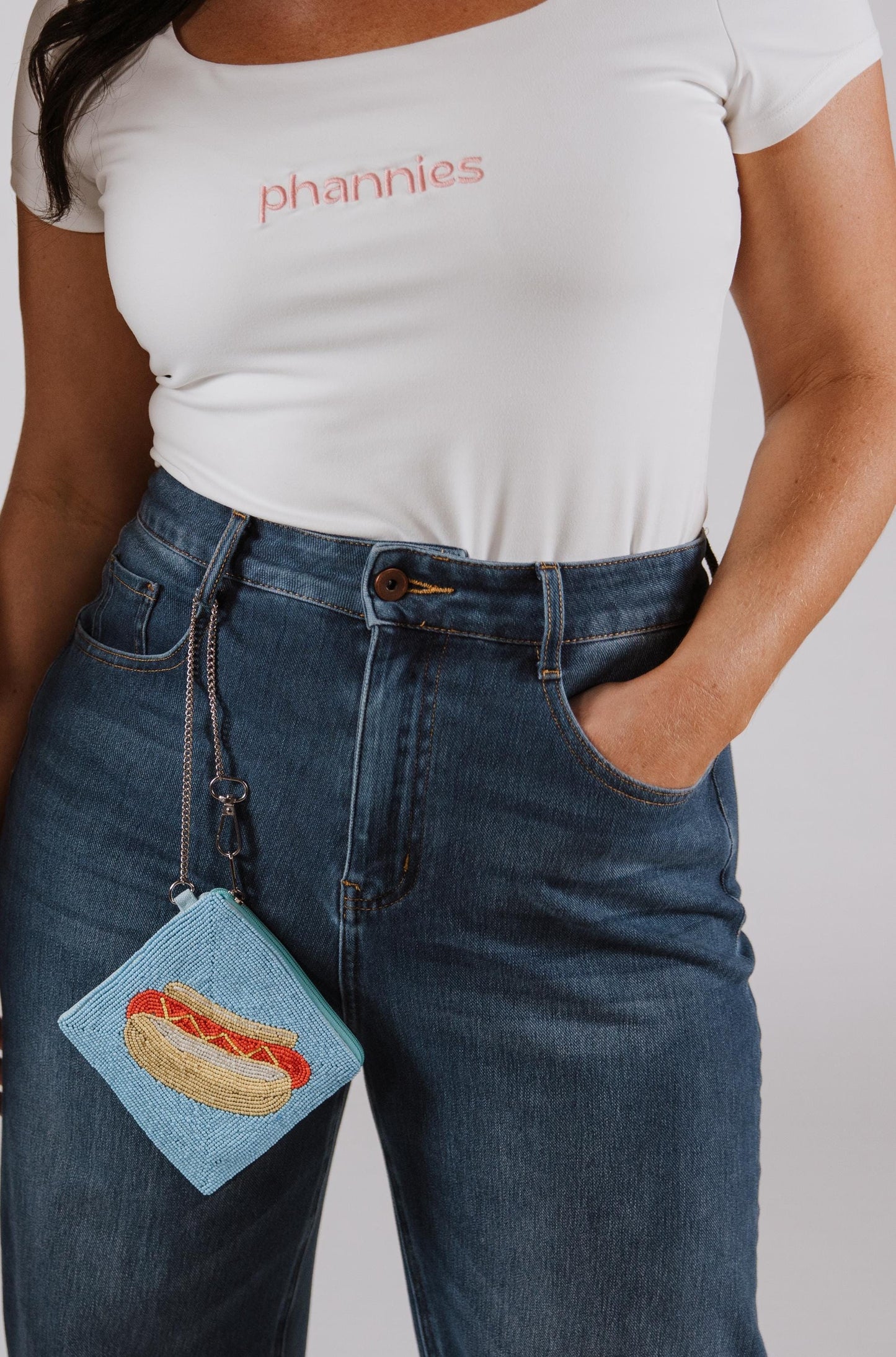 Hot Dog Beaded Coin Purse