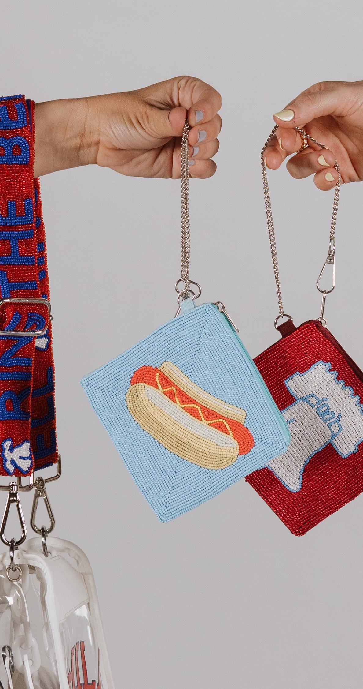 Hot Dog Beaded Coin Purse