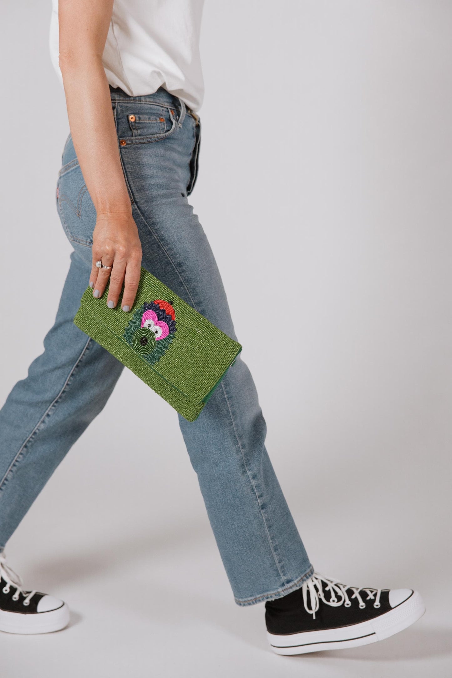 Philadelphia Mascot Oversized Beaded Clutch