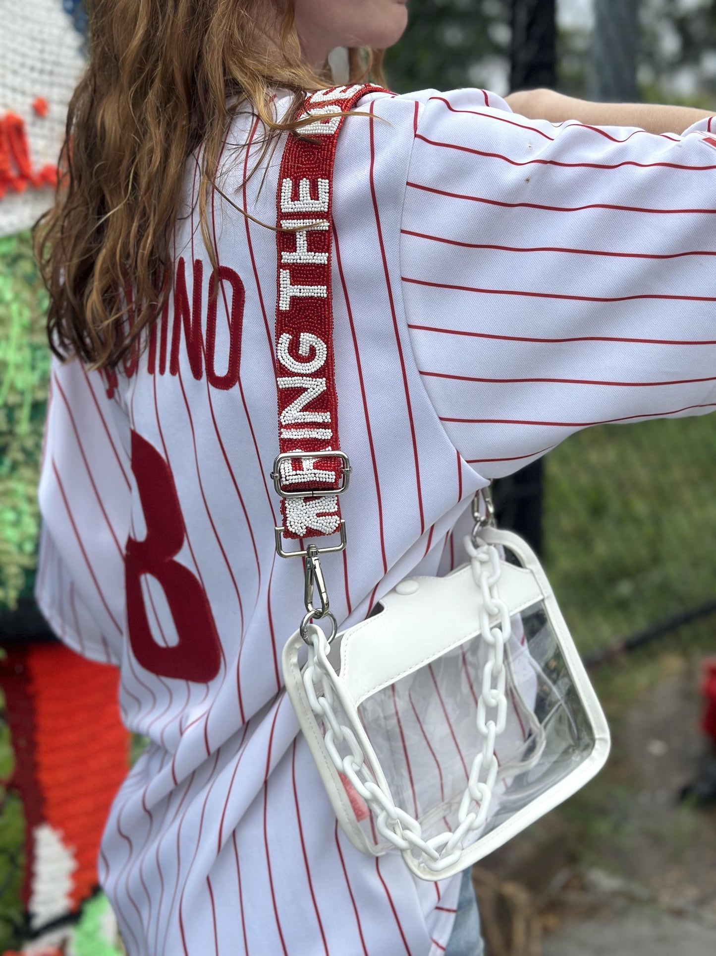 White Clear Crossbody Bag | Stadium Approved with RING THE BELL Strap