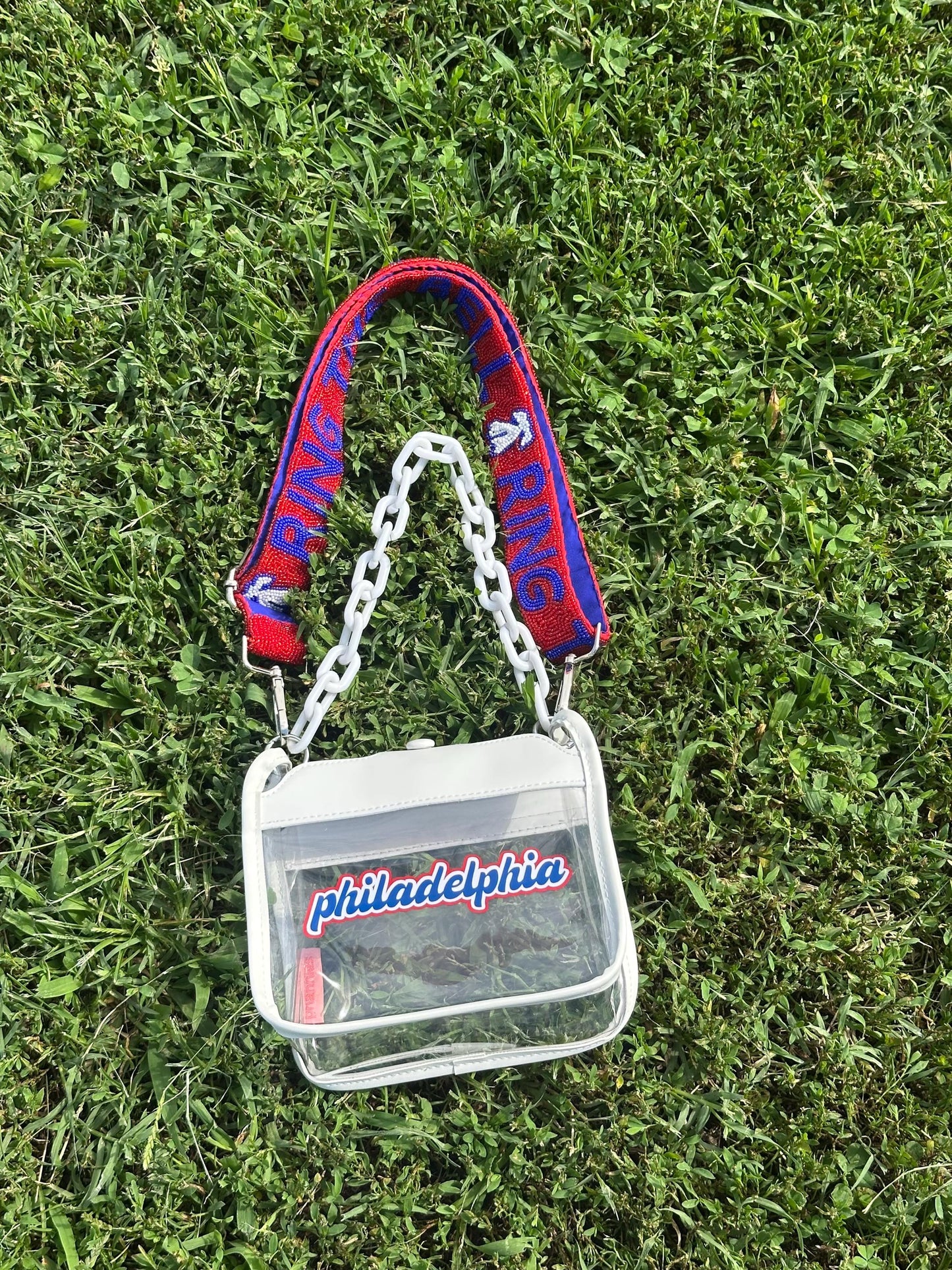 philadelphia Clear Crossbody Bag | Stadium Approved with RING THE BELL Strap