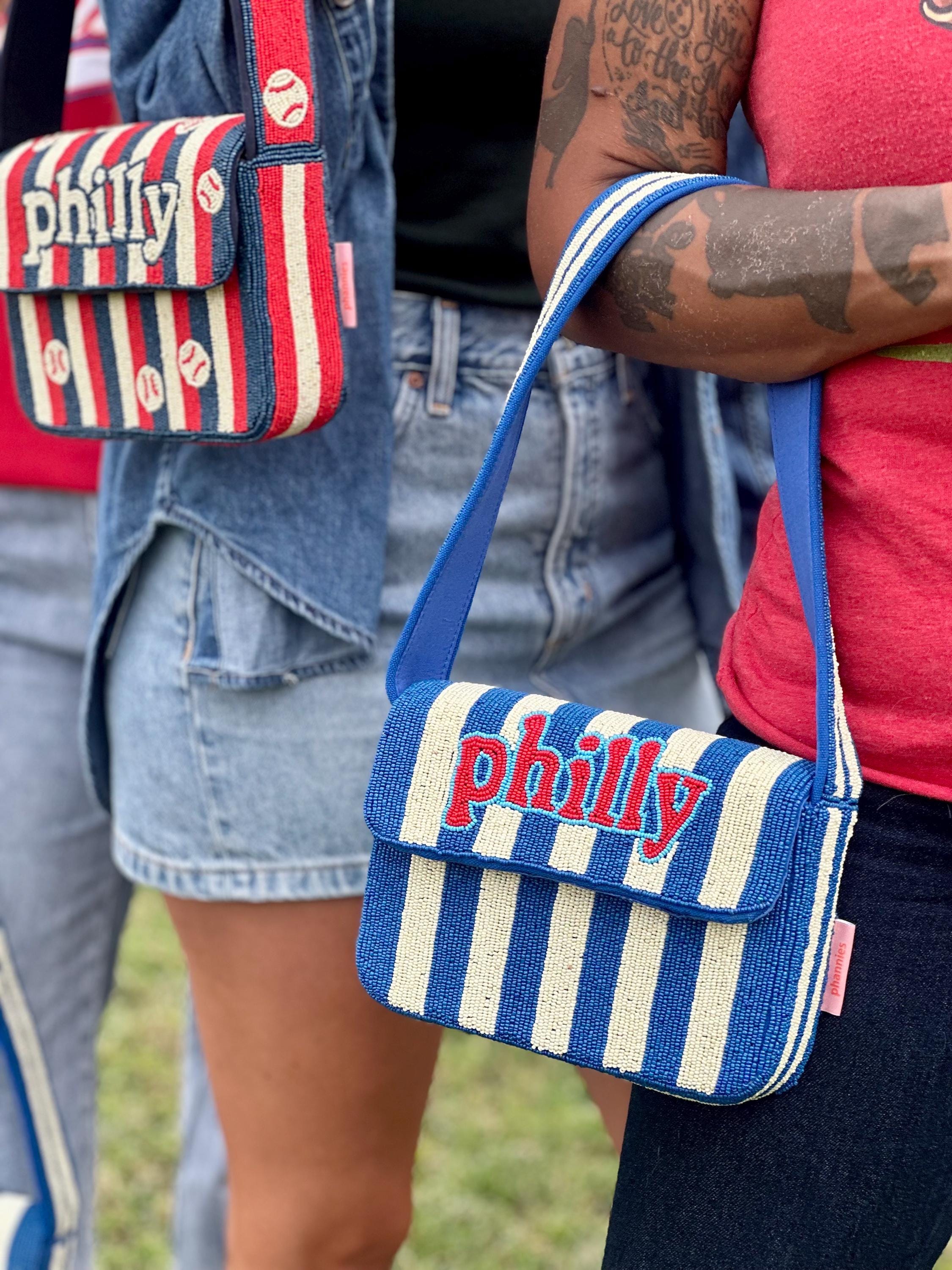 *PRE-ORDER* Philadelphia Baseball | Blue & White 'Philly' Beaded Bag