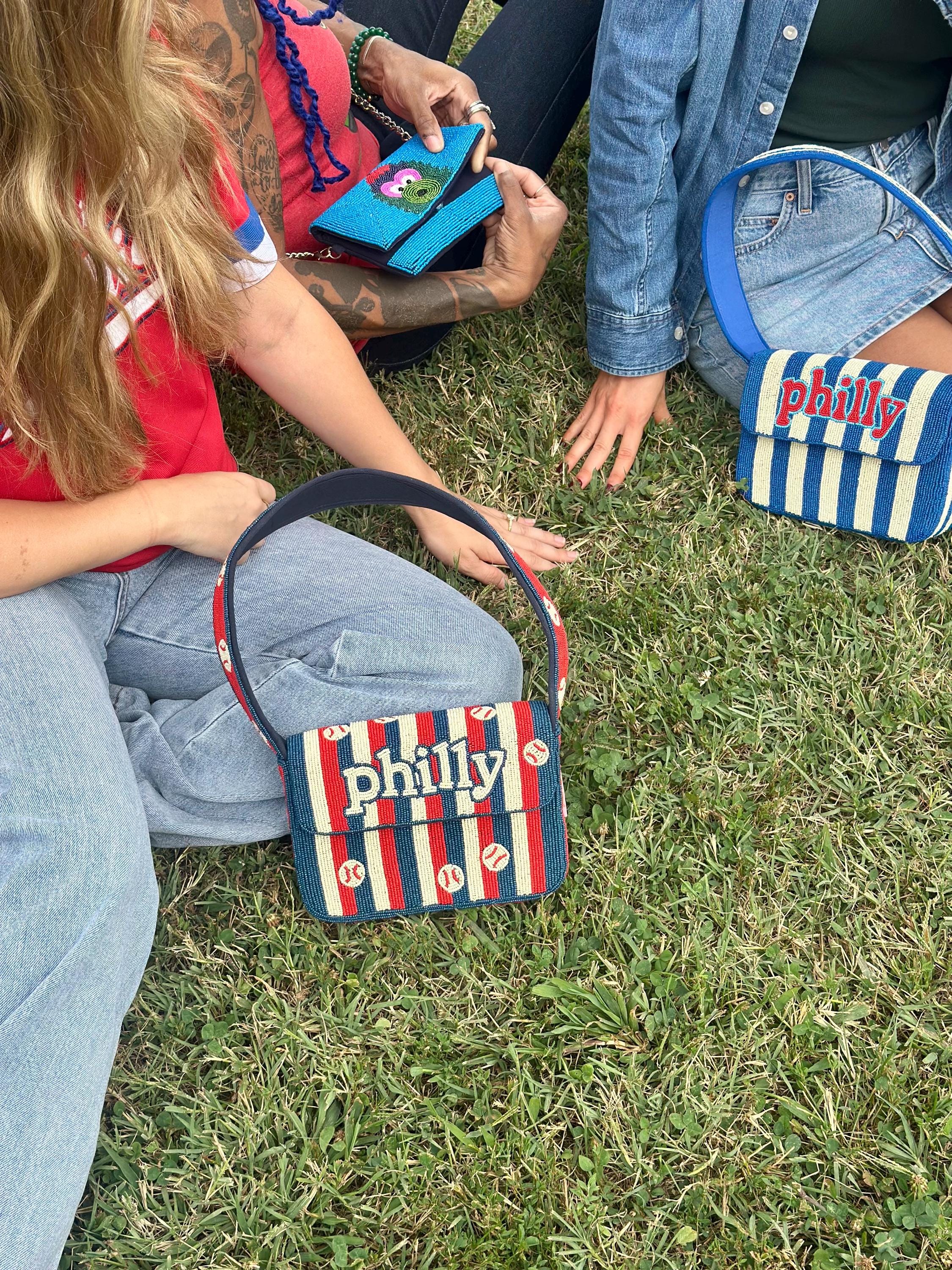 Philadelphia Baseball | Red, White, & Blue 'Philly' Baseballs Beaded Bag