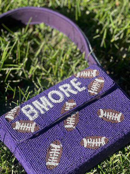 BMORE Football Beaded Shoulder Bag