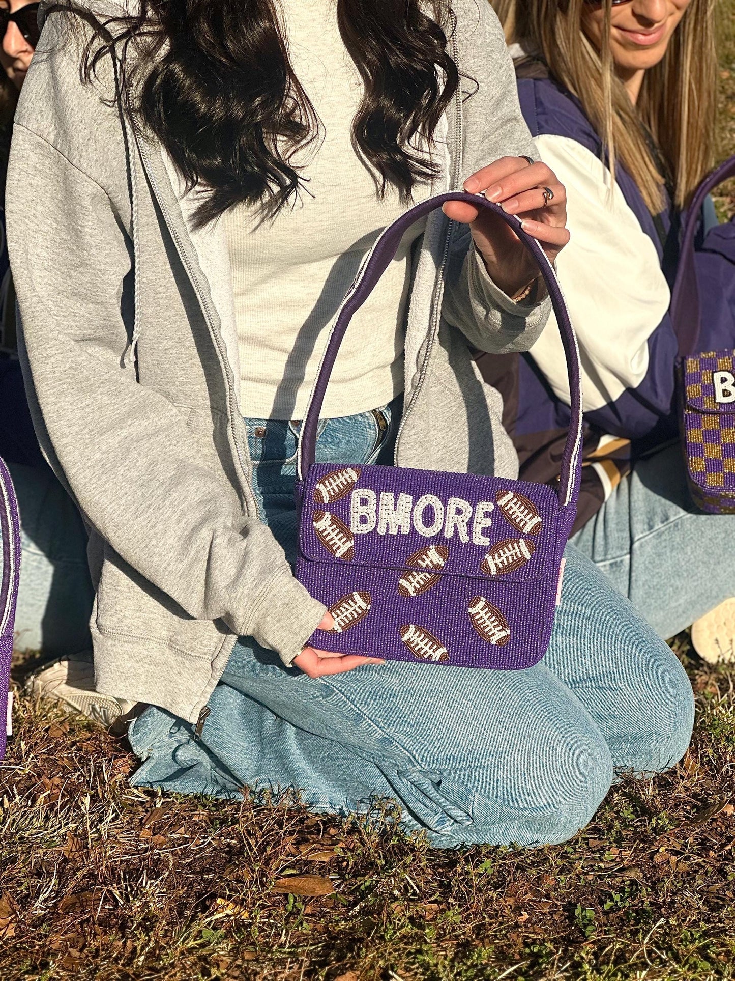 BMORE Football Beaded Shoulder Bag