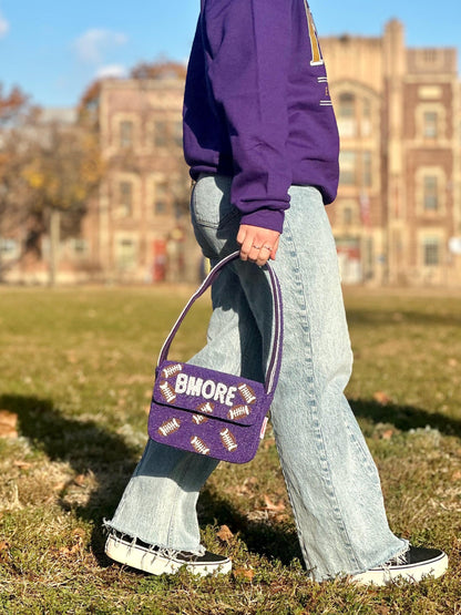 BMORE Football Beaded Shoulder Bag