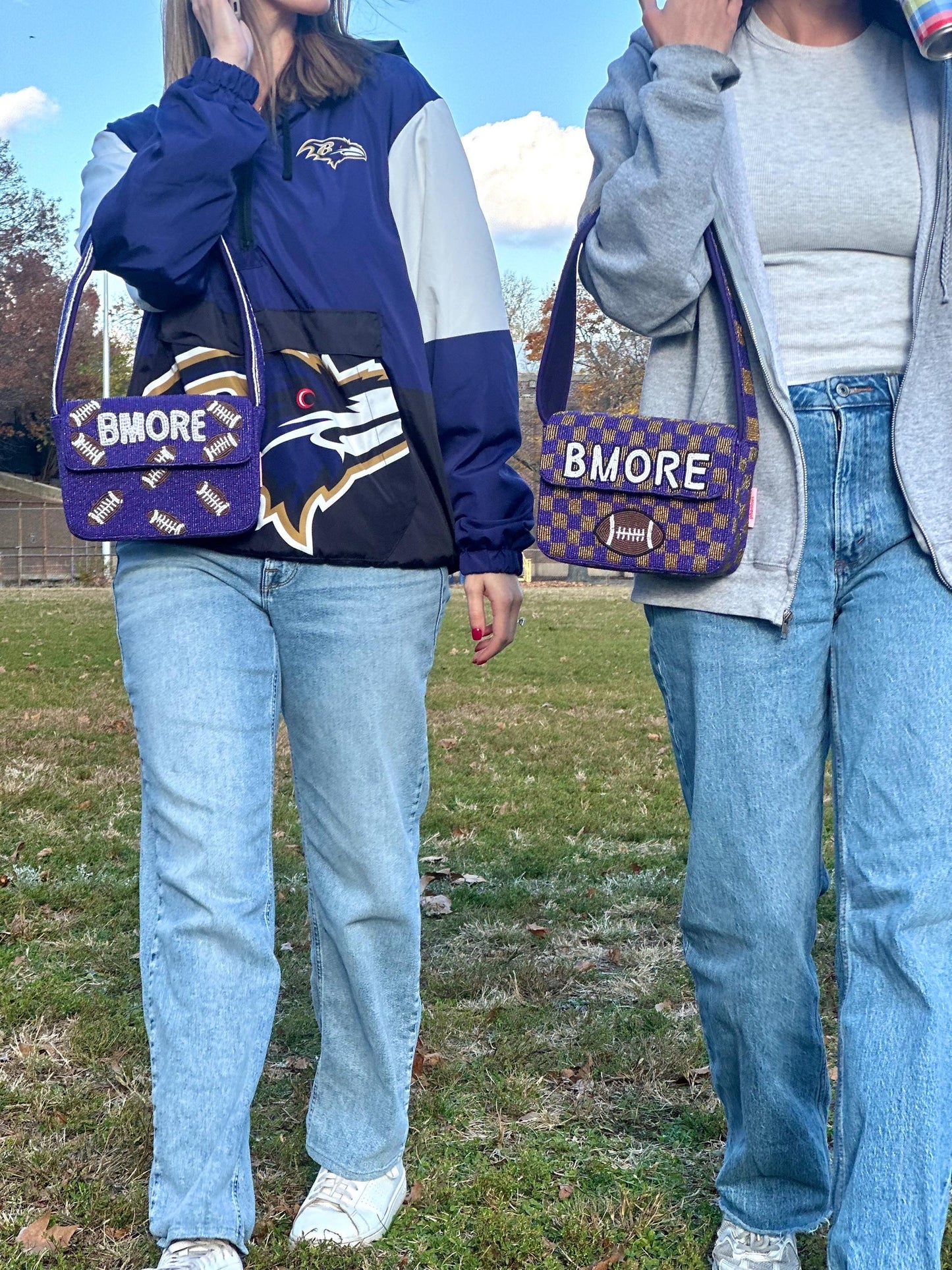 BMORE Football Beaded Shoulder Bag