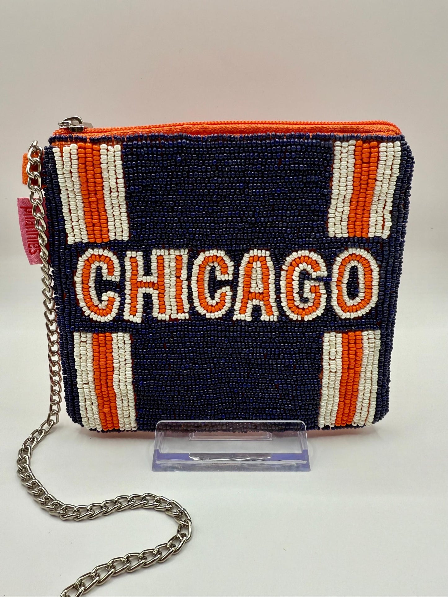 Chicago Football Beaded Coin Purse | Game Day Stadium Pouch