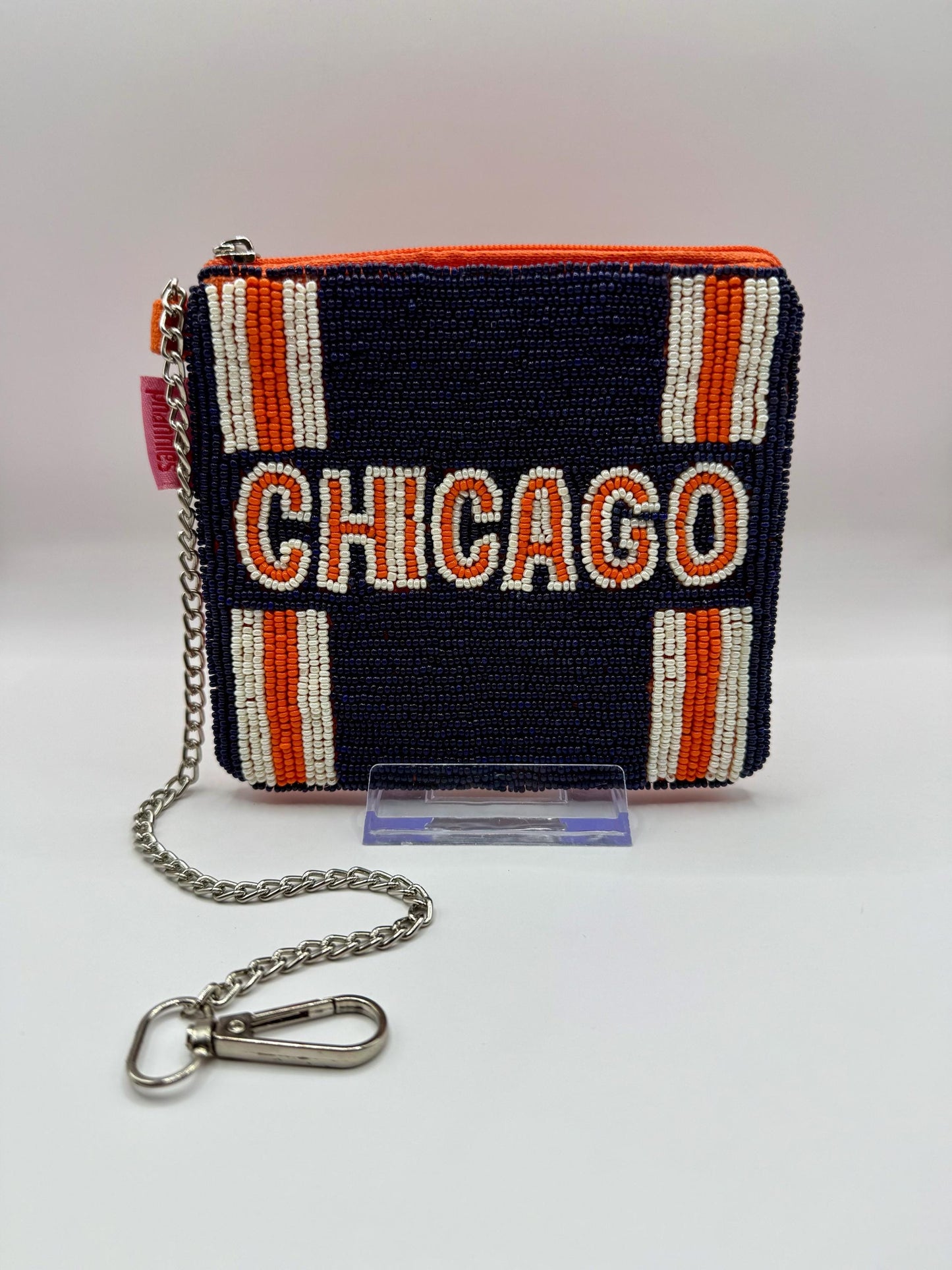 Chicago Football Beaded Coin Purse | Game Day Stadium Pouch