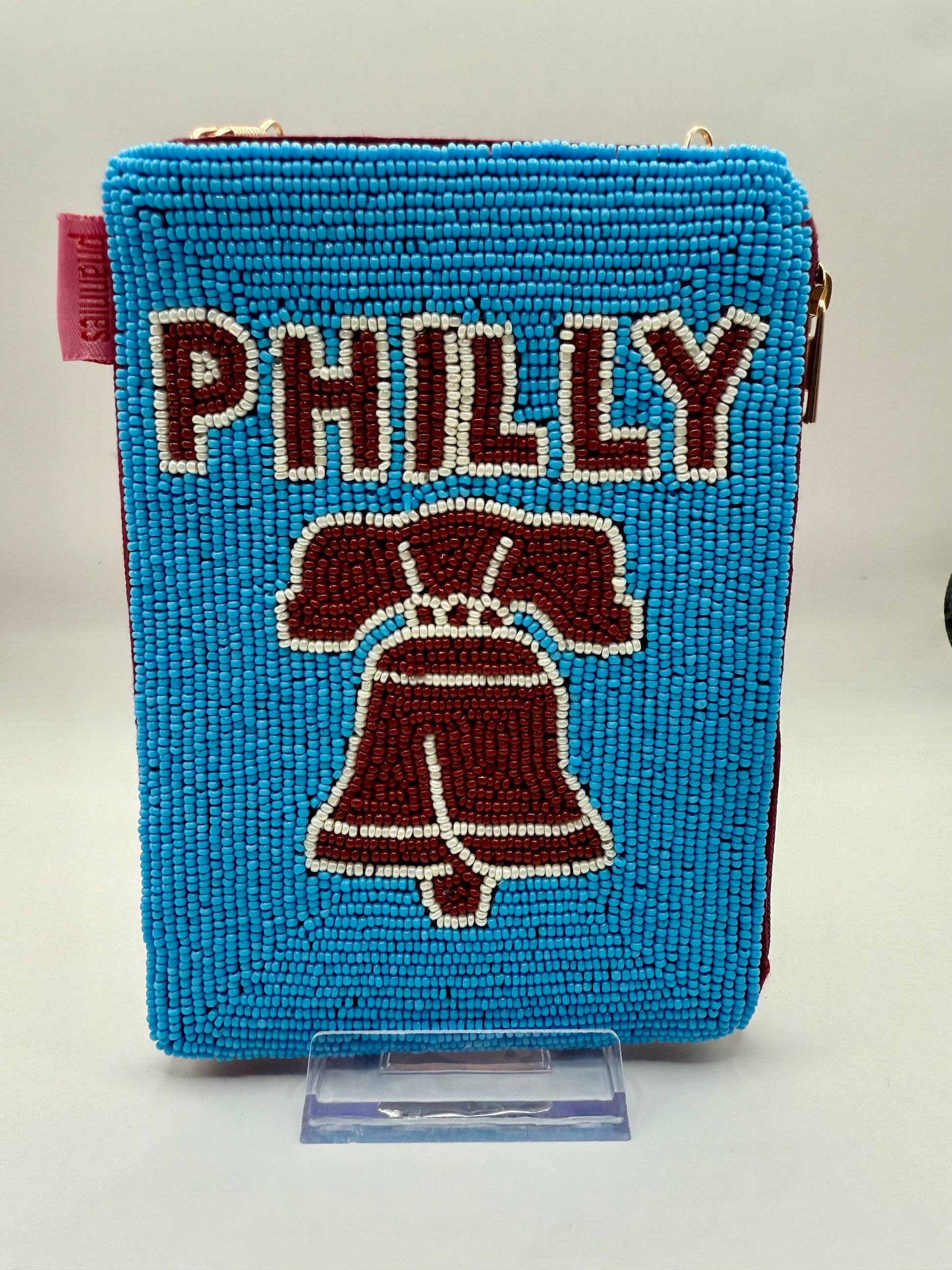 Philadelphia Baseball | Powder Blue & Burgundy | Stadium Approved Cell Phone Crossbody Purse