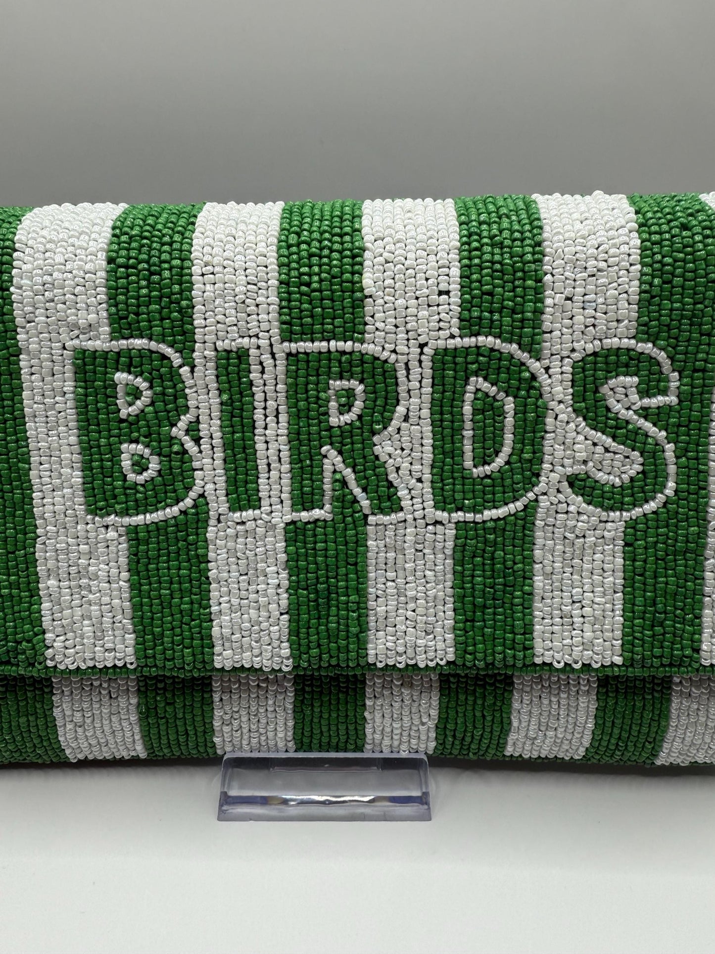Philadelphia BIRDS Oversized Kelly Green Beaded Clutch | Game Day Fashion | NOT Stadium Approved