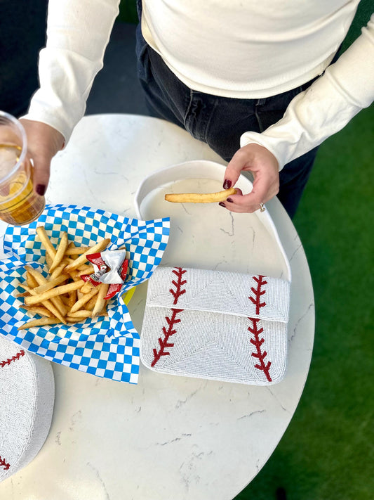 Baseball Beaded Shoulder Bag – Handmade Shoulder Bag | Game Day Fashion | NOT Stadium Approved