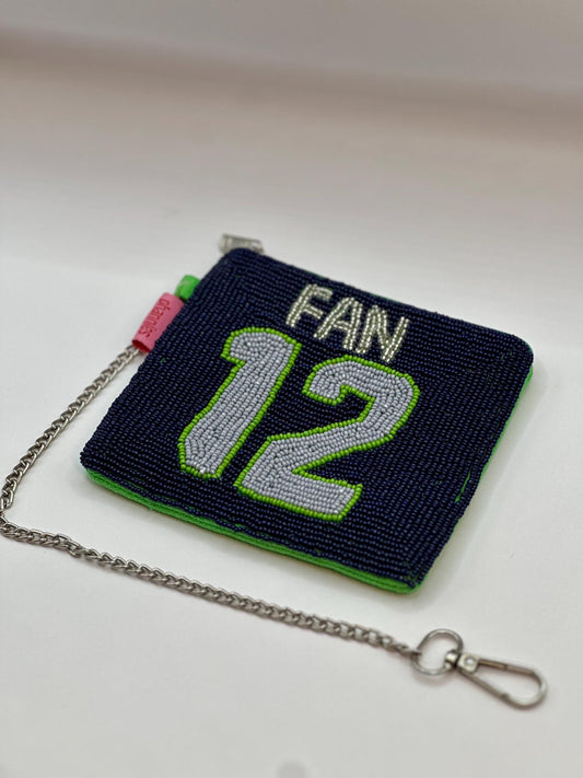 Beaded Seattle Football Coin Purse | 12 Fan Pouch