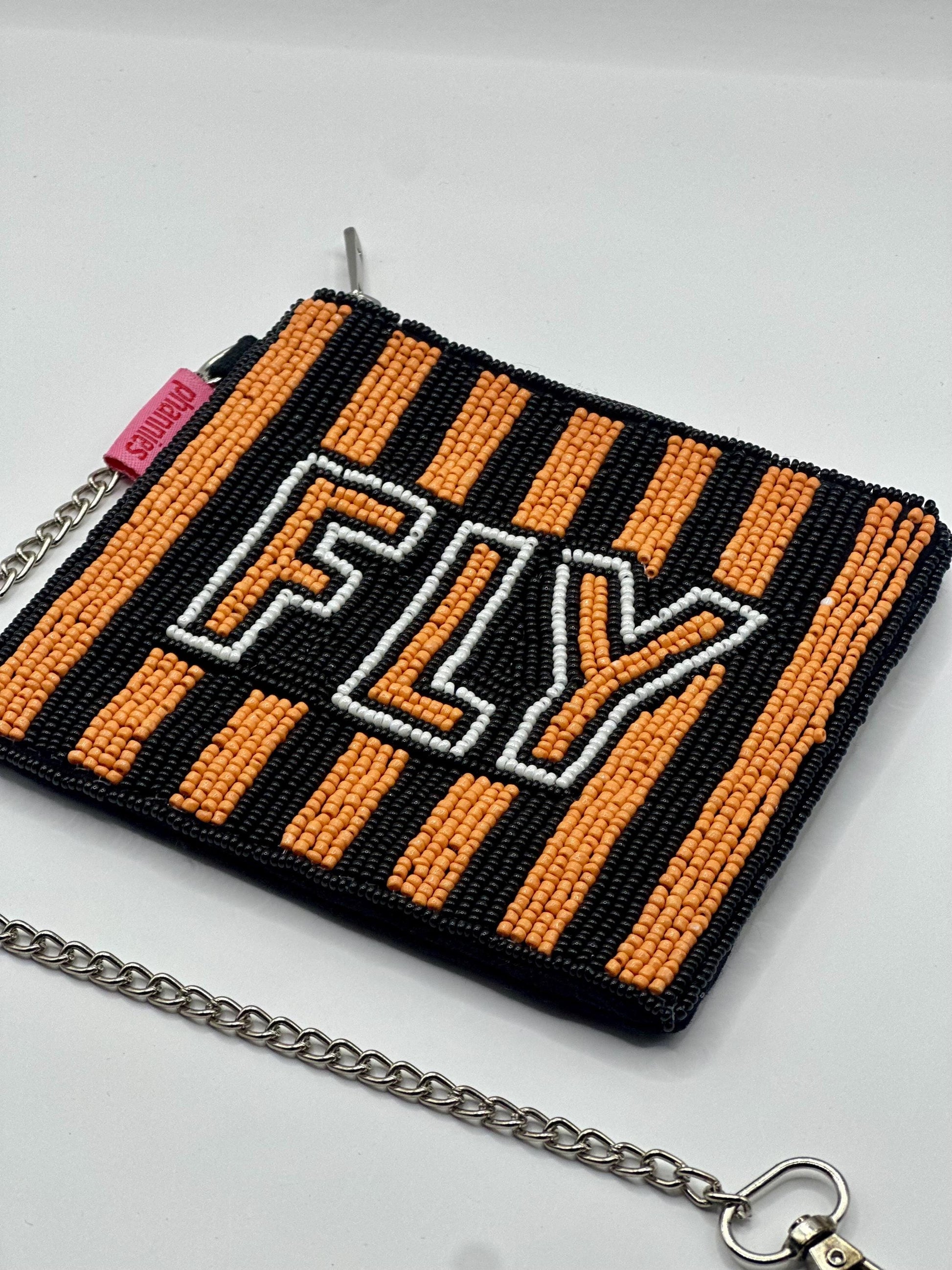 FLY Philadelphia Hockey Beaded Coin Purse | Stadium Approved | Handmade Game Day Bag | Quirky Philly Gift