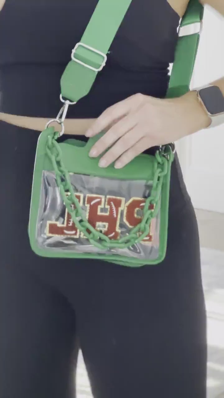 Philadelphia Football Clear Crossbody Stadium Bag with Chain