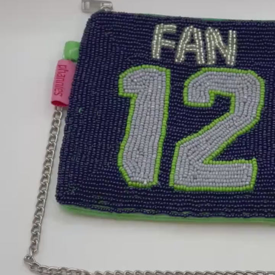 Beaded Seattle Football Coin Purse | 12 Fan Pouch