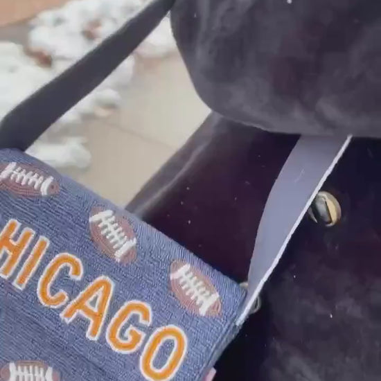 Chicago Football Beaded Coin Purse | Game Day Stadium Pouch