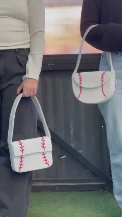 Baseball Beaded Shoulder Bag – Handmade Shoulder Bag | Game Day Fashion | NOT Stadium Approved
