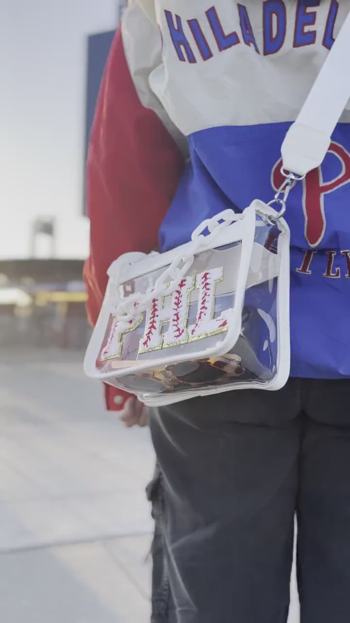 PHL Baseball Clear Crossbody Bag: Stadium Approved Game Day Purse
