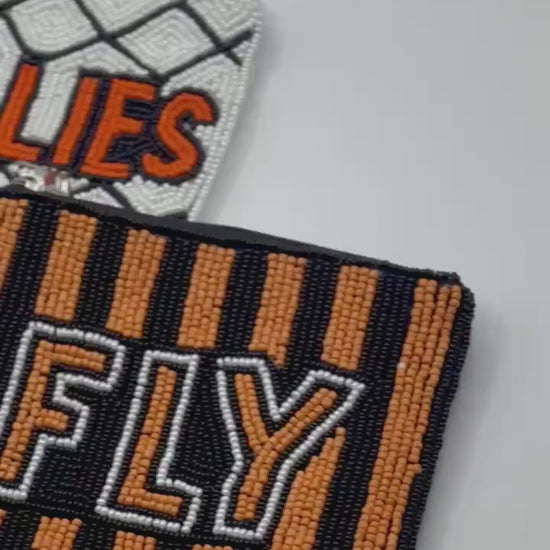 FLY Philadelphia Hockey Beaded Coin Purse | Stadium Approved | Handmade Game Day Bag | Quirky Philly Gift