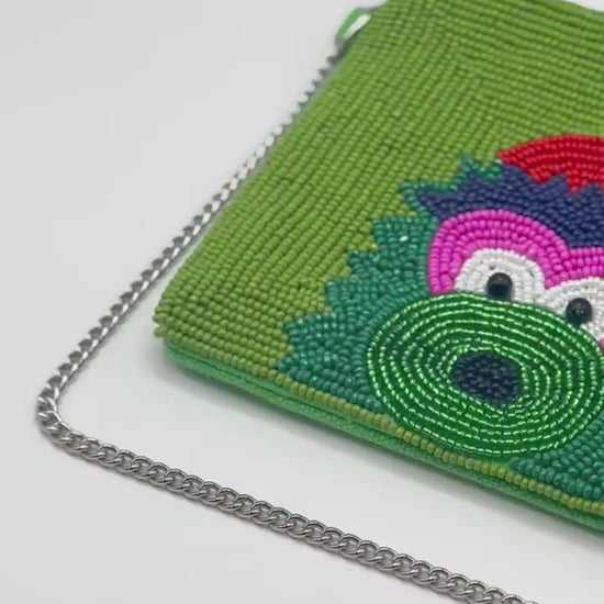 Philadelphia Mascot Beaded Coin Purse: Handmade Game Day Bag