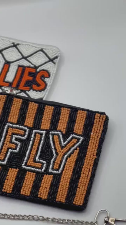 BULLIES Philadelphia Hockey Beaded Coin Purse | Stadium Approved | Handmade Game Day Bag | Quirky Philly Gift